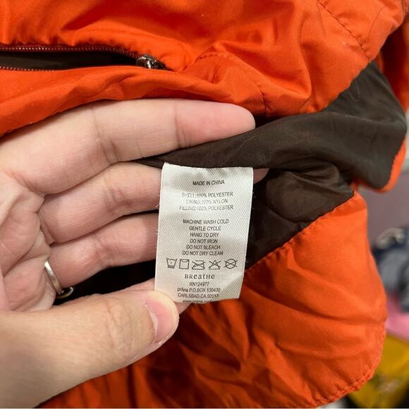 prAna Womens Jacket Orange Side Zip Quilted Collared Lightweight - Picture 5 of 10